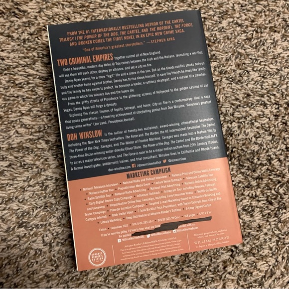 SOLD 💜 City on Fire by Don Winslow ARC - Picture 2 of 6